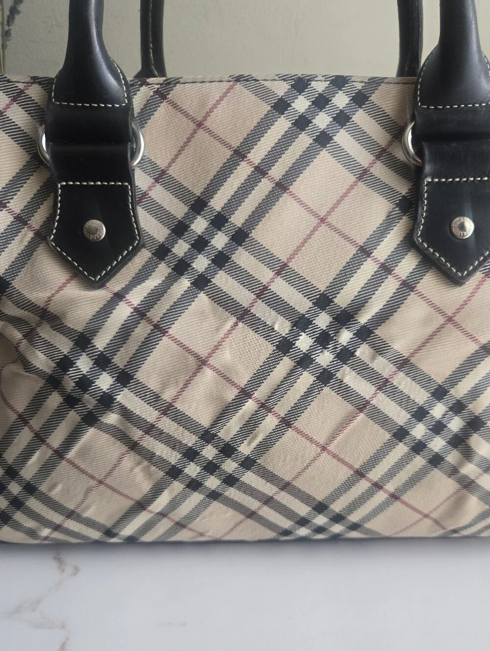 Vintage Burberry Blue Label Nova Check Canvas Japan Exclusive Satchel Bag